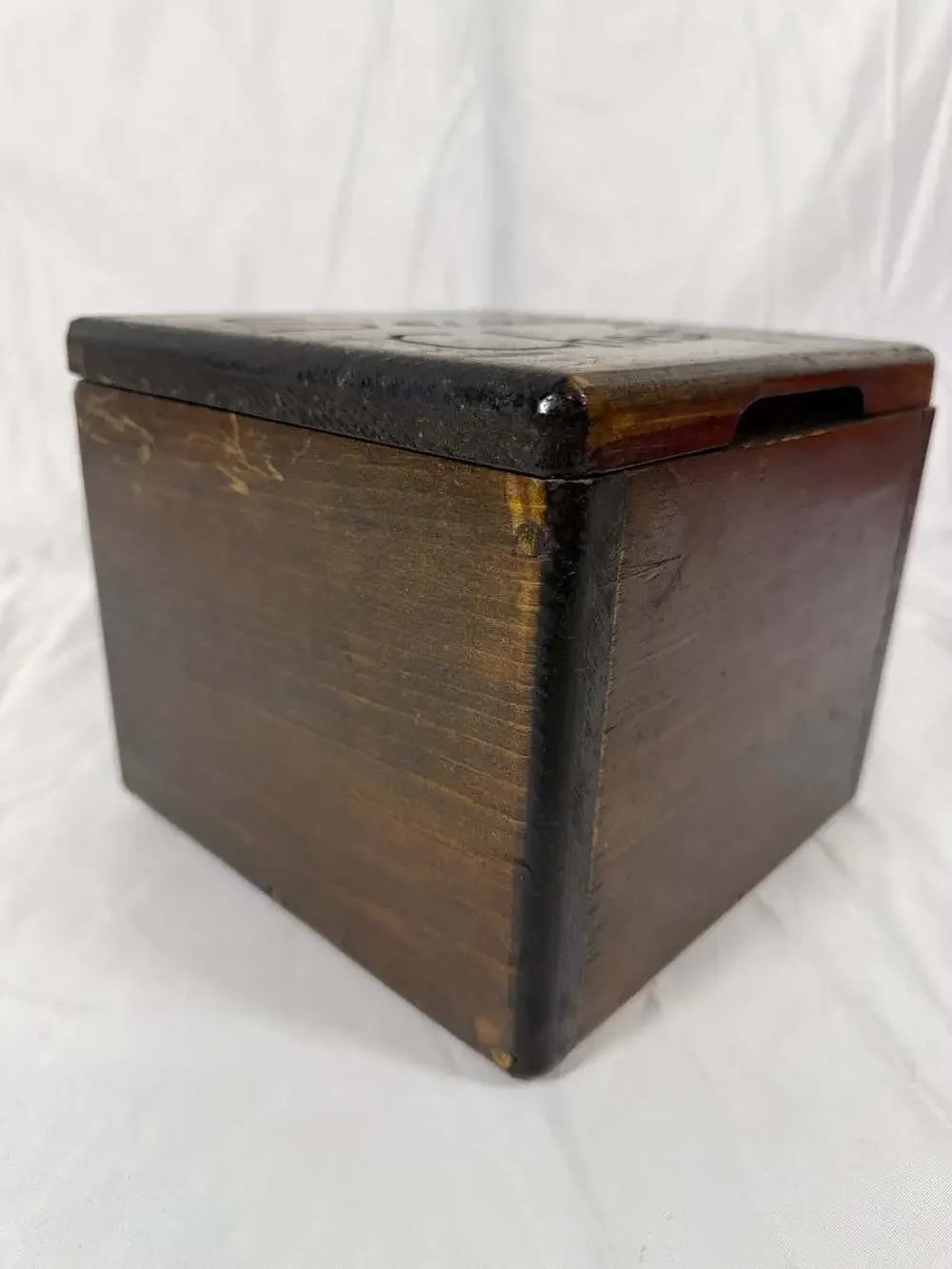 Vintage Handcrafted Wooden Sewing Chest Storage Box